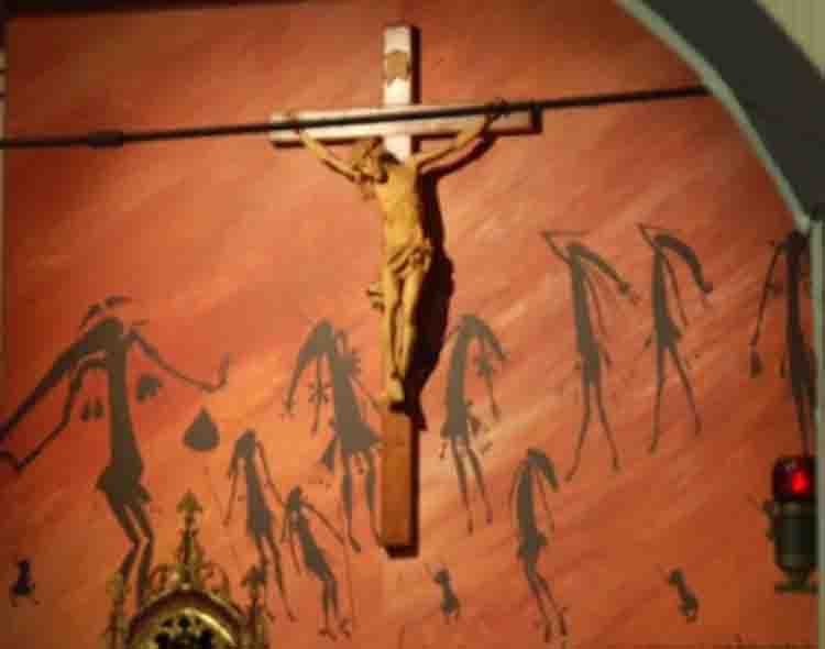 Crucifix and Bradshaw style backdrop